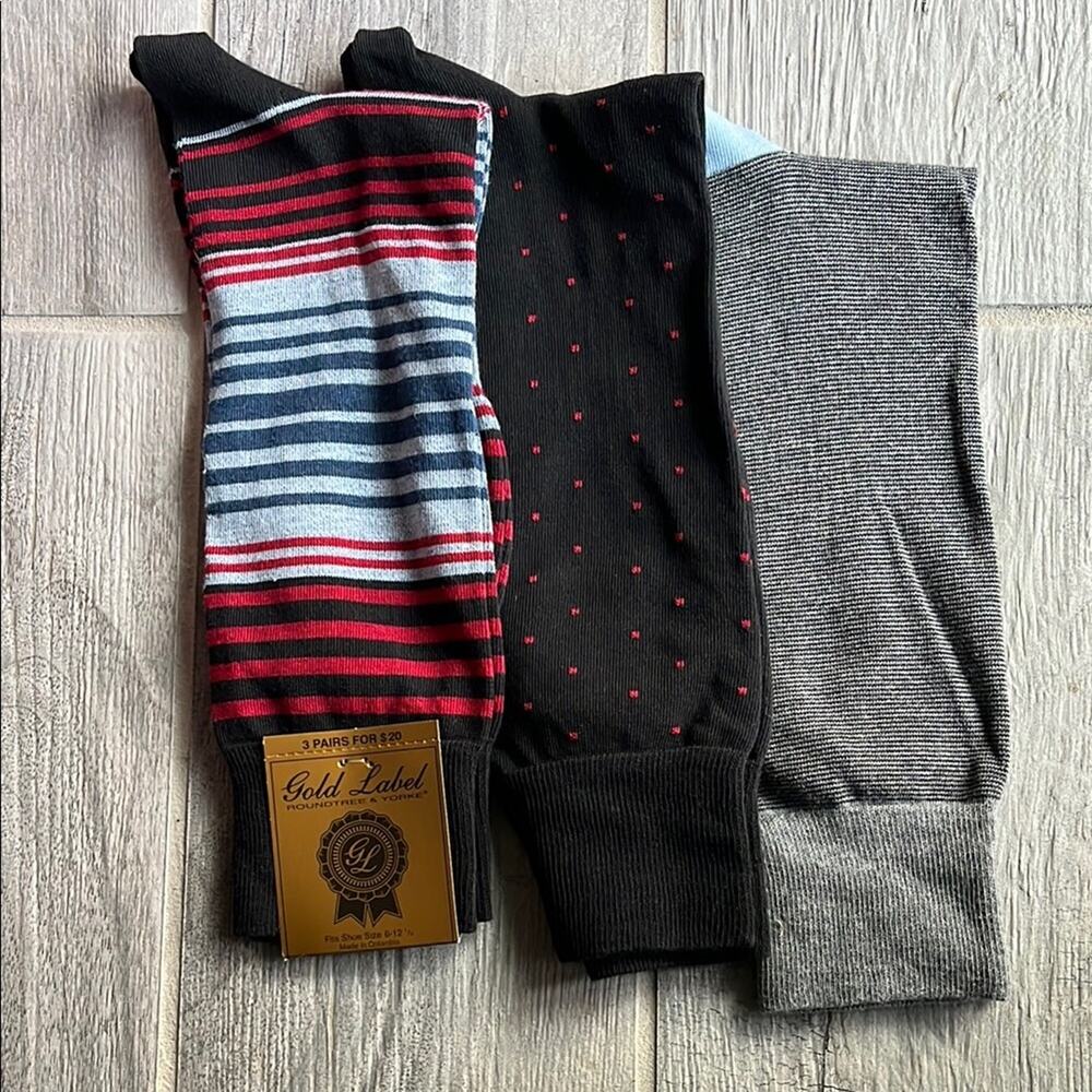 Roundtree & Yorke Gold Label Multicolor Man Socks Size 6-12.5